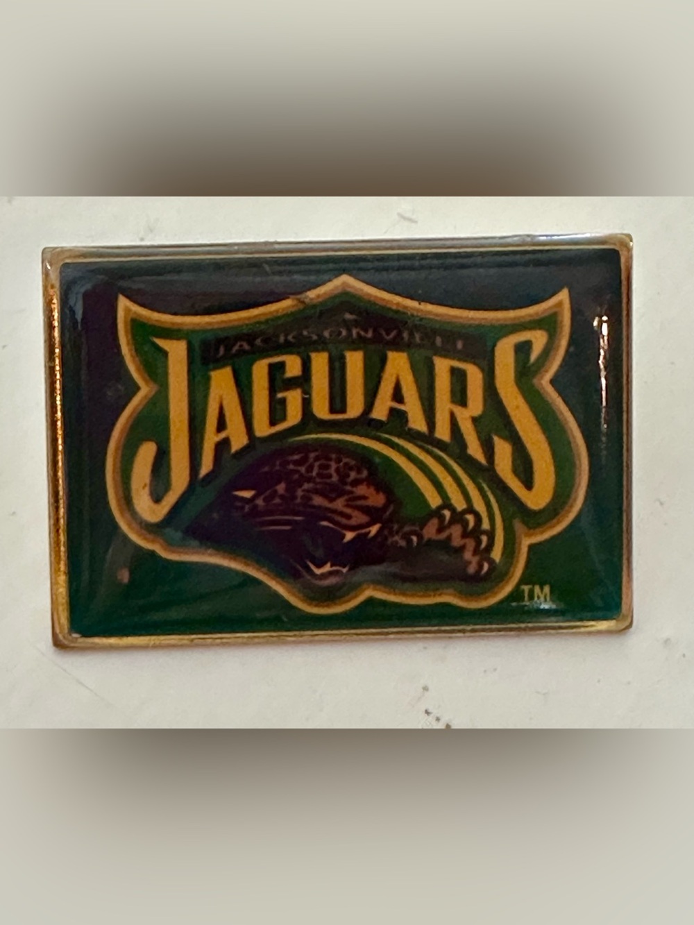 Vintage Wincraft Jacksonville Jaguars Enamel Pin in Green and Gold